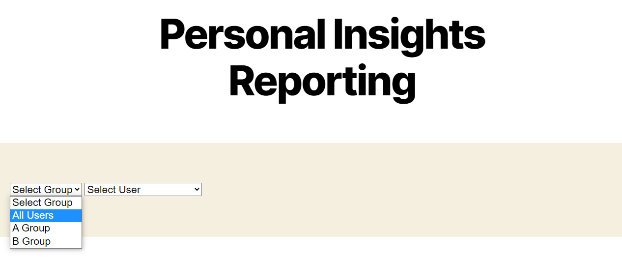 Personal Insights Report Screen For Group Leaders